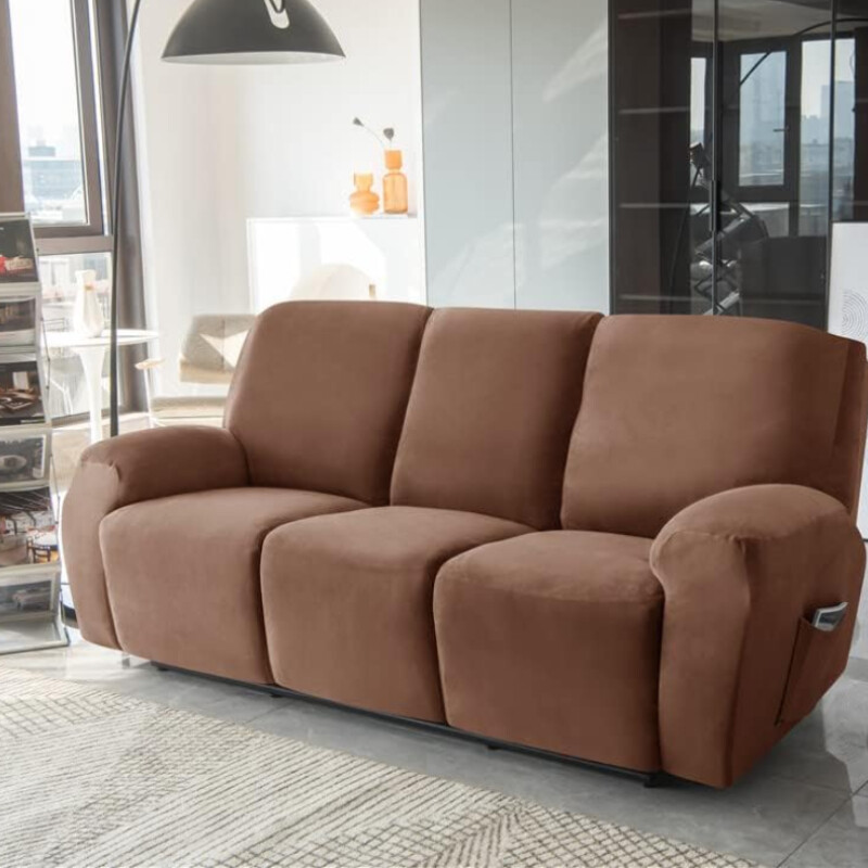 Funda sillón reclinable 3 cuerpos lisa Marrón