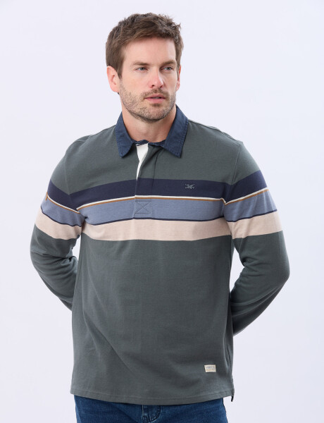 REMERA POLO RAYADA Verde