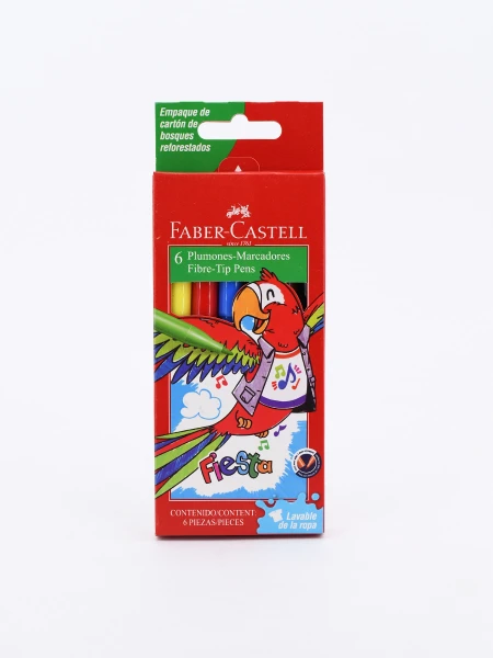MARCADORES FINOS X 6 FABER-CASTELL MULTICOLOR