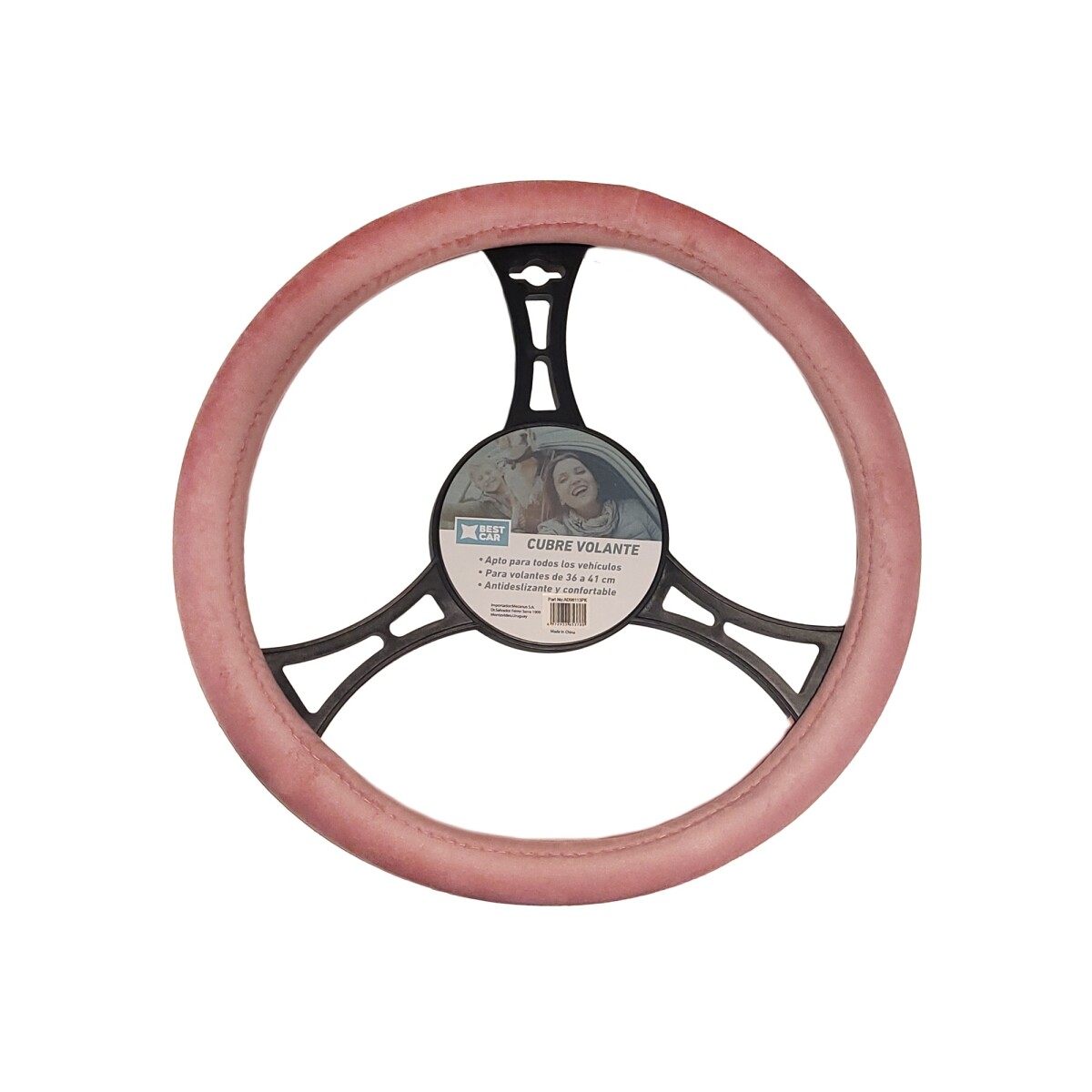 Cubre Volante En Terciopelo Color Rosa 