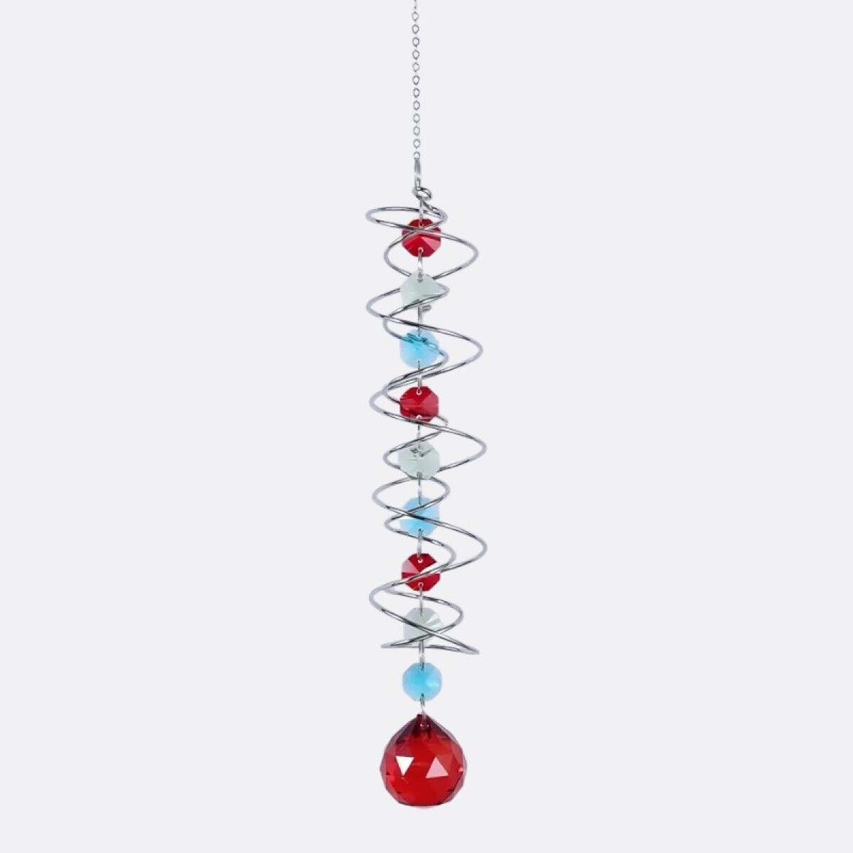 Atrapasol En Espiral De Cristal Varios Colores - Rojo 