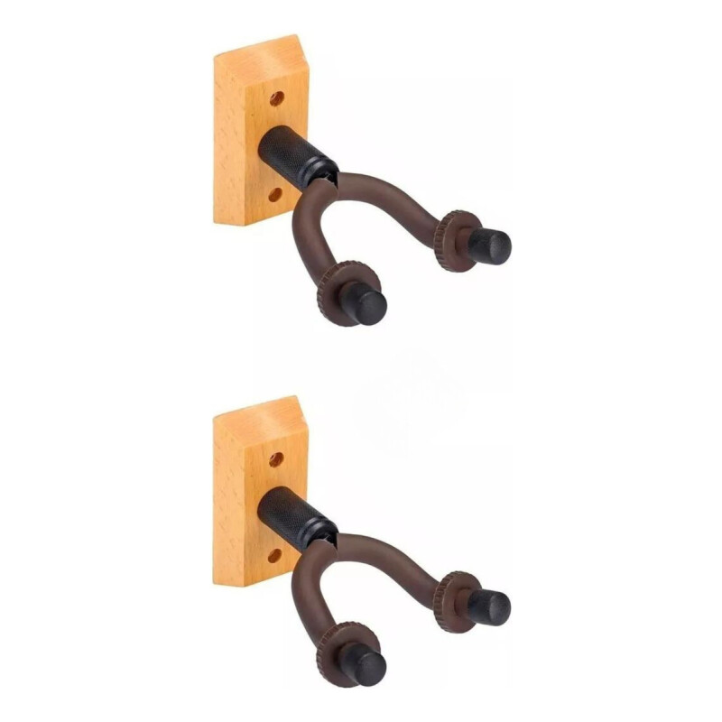 Pack X 2 Soporte Para Colgar Guitarra De Pared Marrón