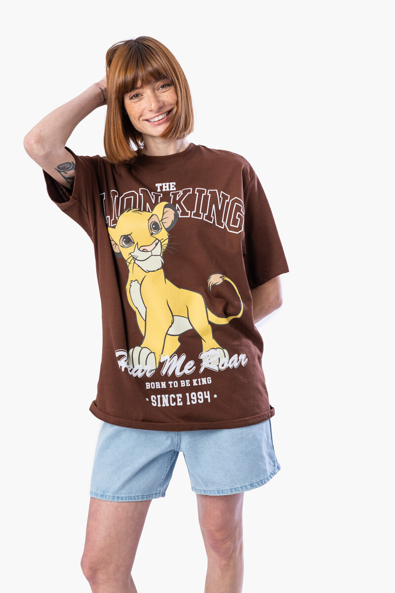 REMERA HEAR ME ROAR - MARRON 