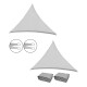 Set x2 vela triangular 3,6x3,6x3,6mts GRIS