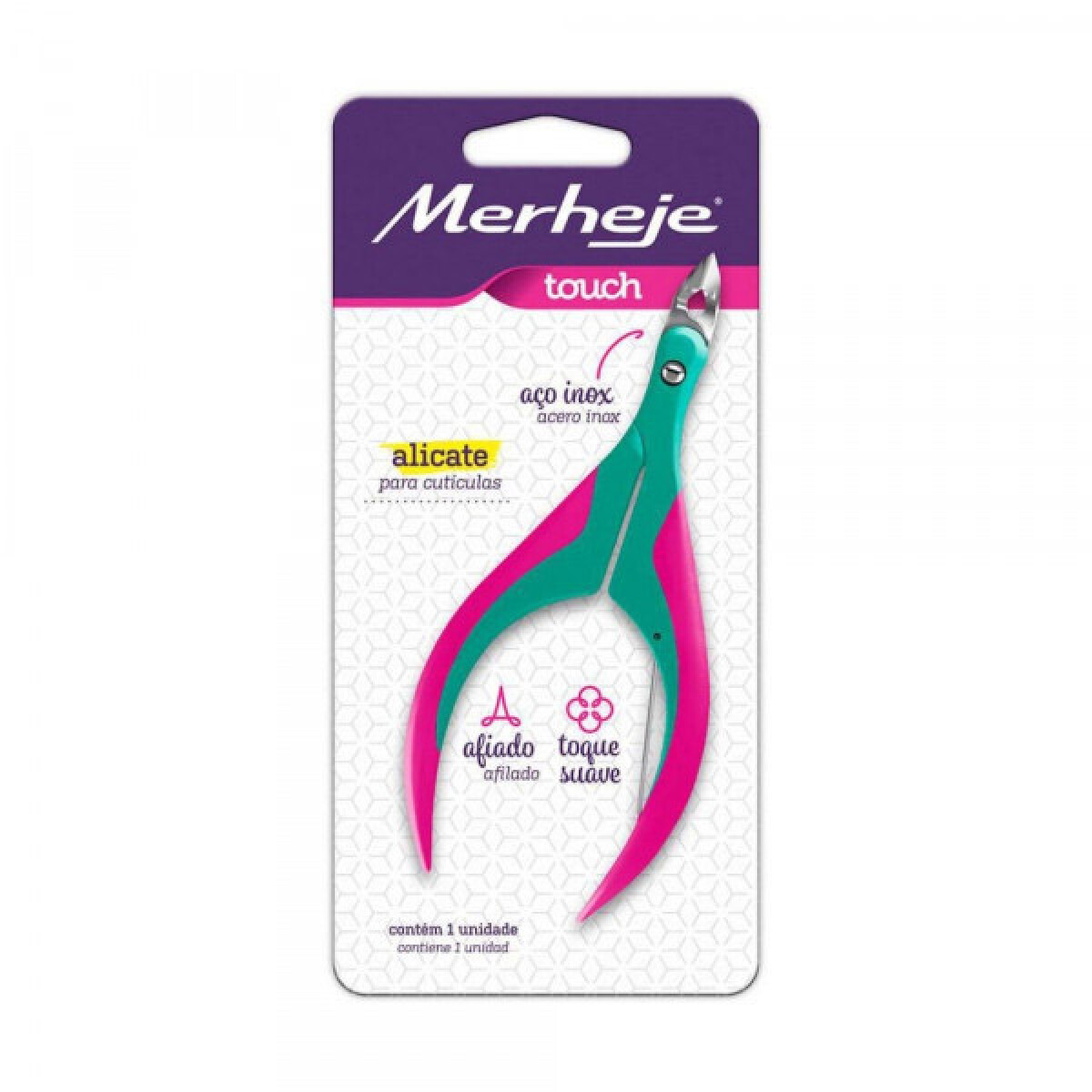 Alicate de Uñas Merheje Touch Verde Rosa 