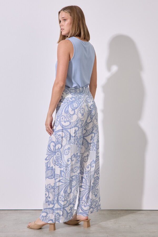 Pantalon Pull On Print AZUL/BLANCO