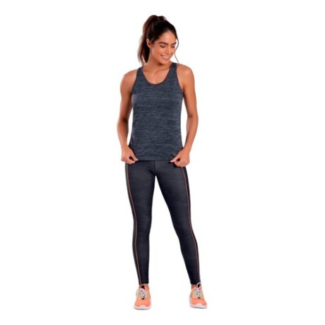 Musculosa deportiva para dama Graphene Negra Melange Musculosa deportiva para dama Graphene Negra Melange