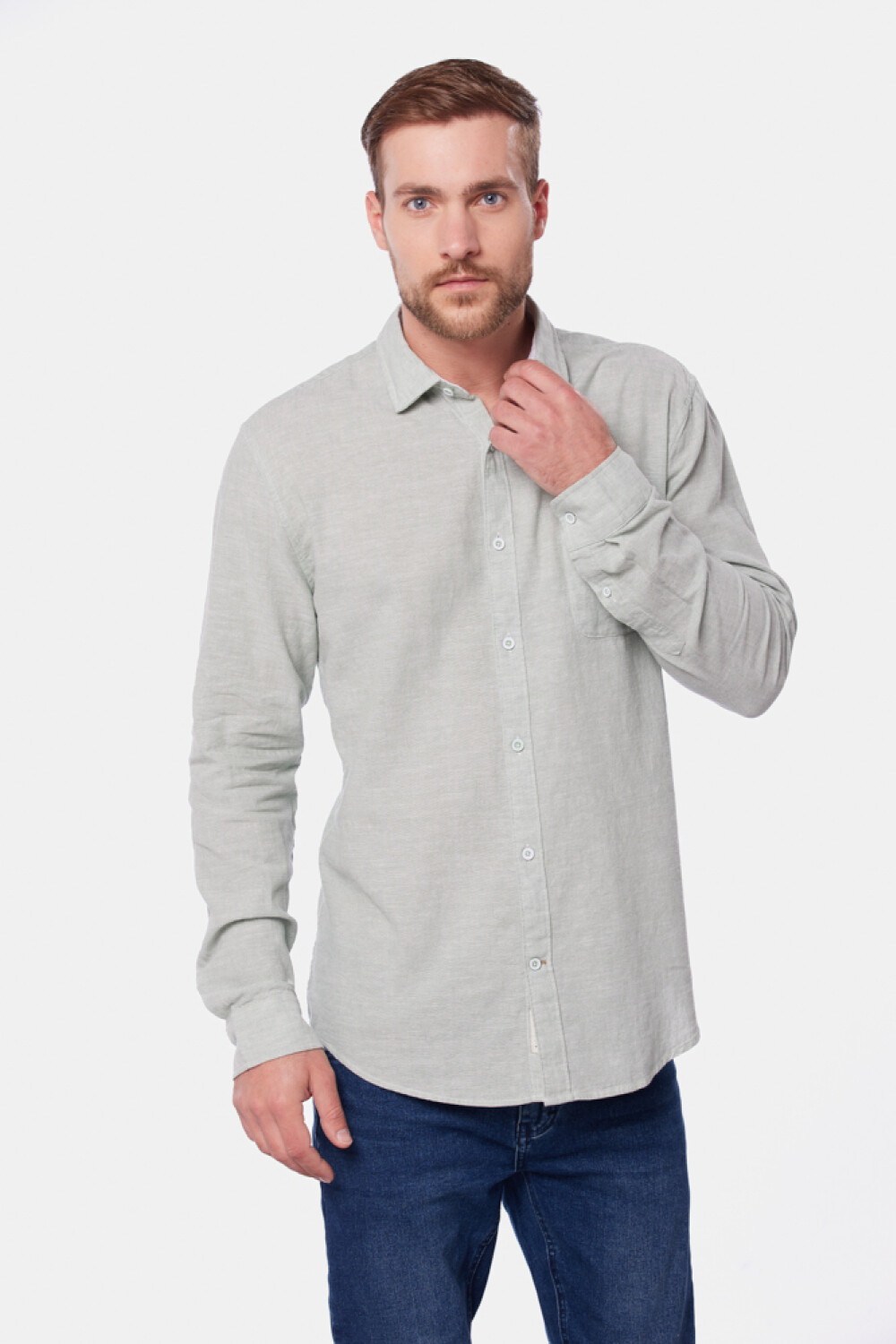 CAMISA DE LINO Menta
