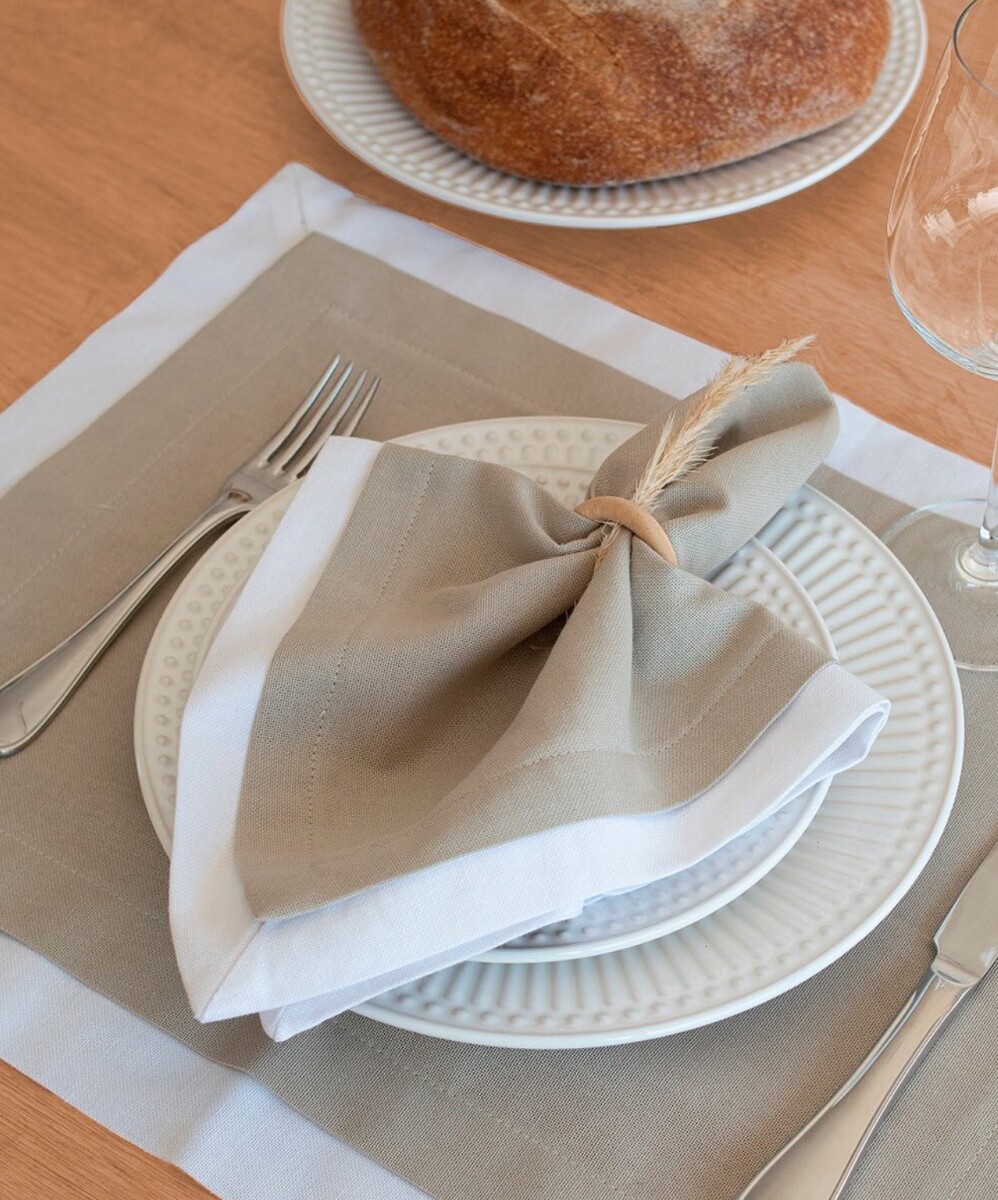 Individual Florencia - Beige con tablas blancas 
