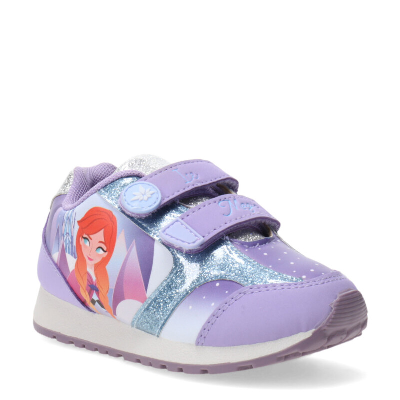 Championes Infantiles Disney Frozen Magic c/Velcros Lila - Plateado