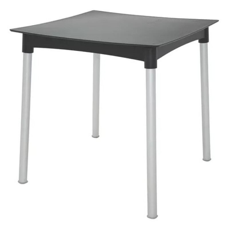 Mesa Tramontina Diana de plástico negro con patas de aluminio Mesa Tramontina Diana de plástico negro con patas de aluminio