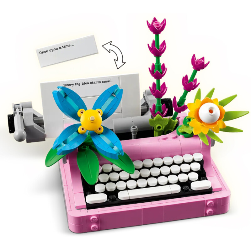 Máquina de Escribir con Flores Lego Máquina de Escribir con Flores Lego