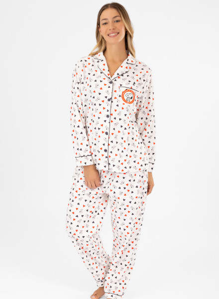 Pijama snoopy comfort americano Marfil