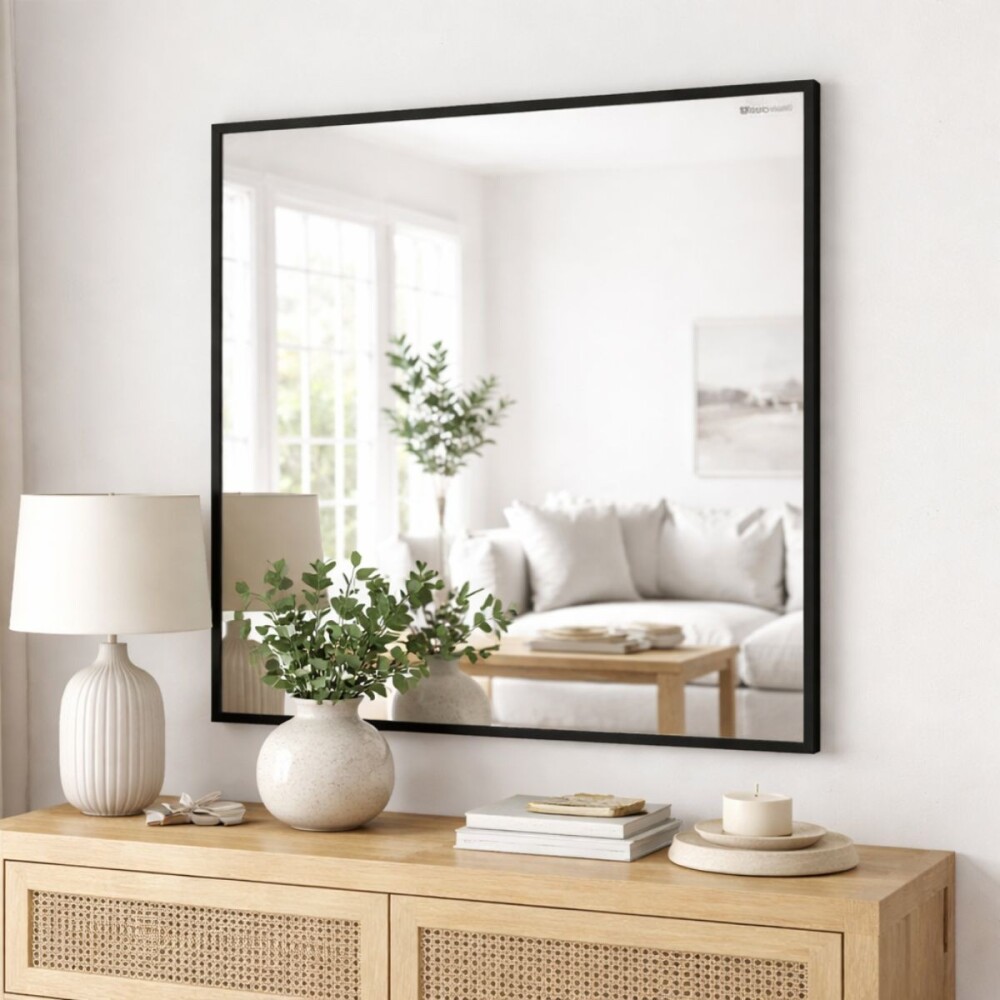 Espejo en madera Bisonte 800x850 negro COZIMAX Espejo En Madera Bisonte 800x850 Negro Cozimax