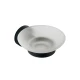 Jabonera Con Plato Vidrio De Zinc Negro Mate