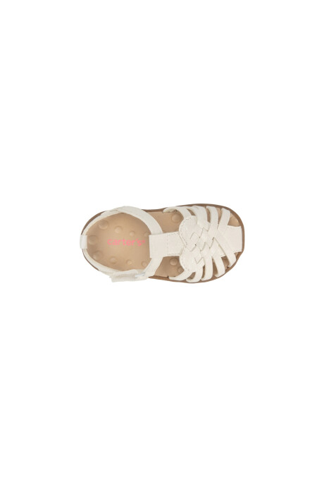 Sandalias con velcro y brillo, blancas Sin color