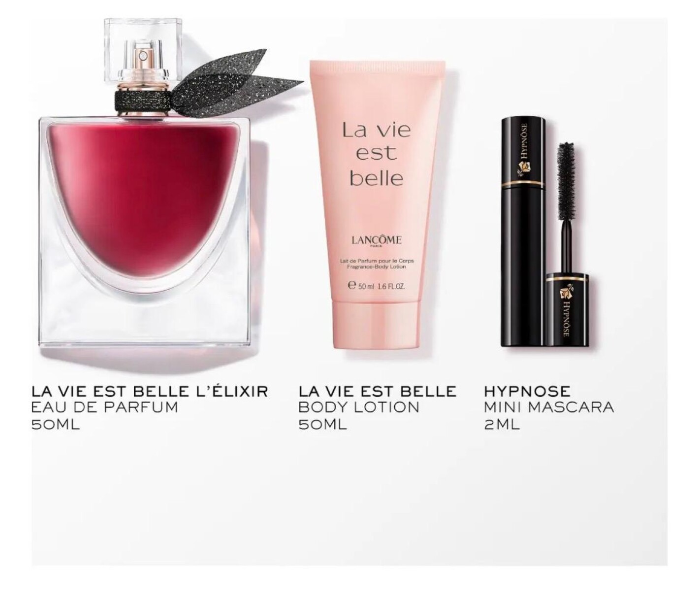 Set de Perfume Mujer Lancôme La Vie Est Belle L'Elixir Eau De Parfum 50ml + Loción Corporal 50ml + Máscara de Pestañas 