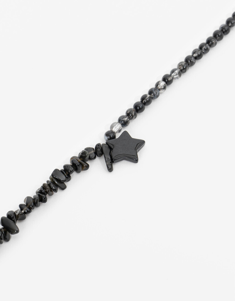 Collares Cortos Color Collar Corto Dije Estrella - Negro