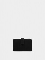 Cartera Lisa Con Textura Suave M negro