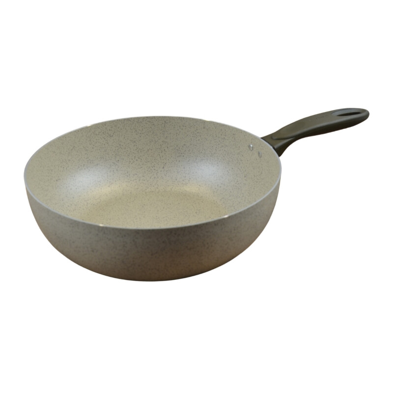 Wok 28x9cm aluminio antiadherente línea cerámica BEIGE