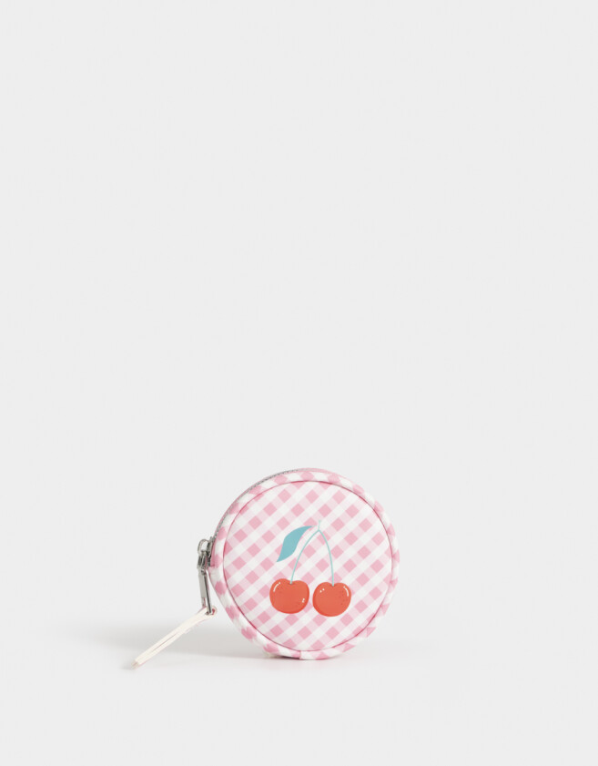 Monederos Estampados Monedero De Cuerina "cherry" - Rosa Viejo