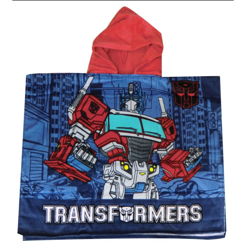 Toalla Disney Poncho Transformers Azul Marino - Amarillo - Rojo