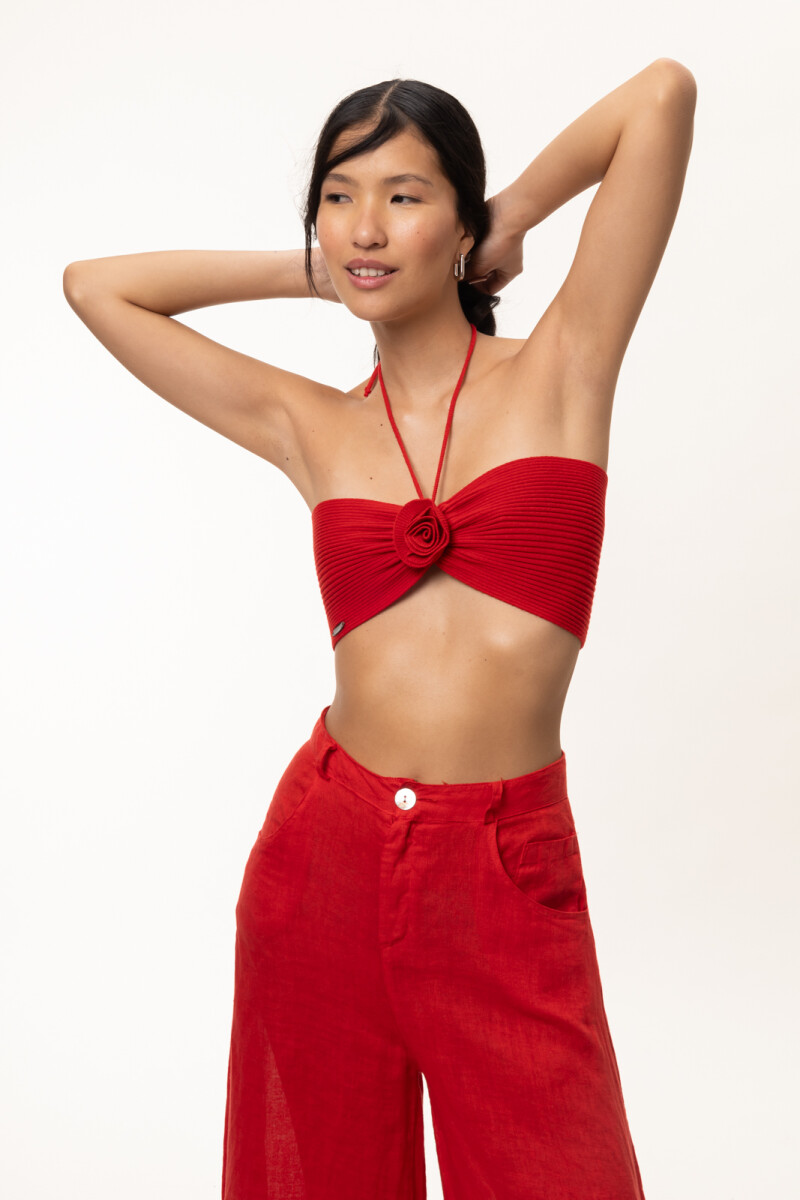 Top Clavel Rojo