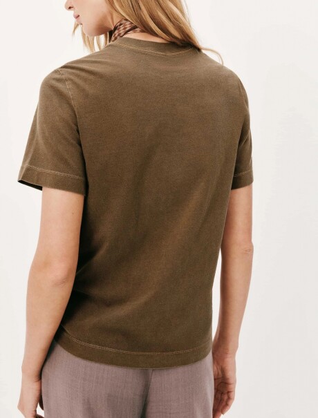 CAMISETA BÁSICA DE ALGODÓN MARRÓN