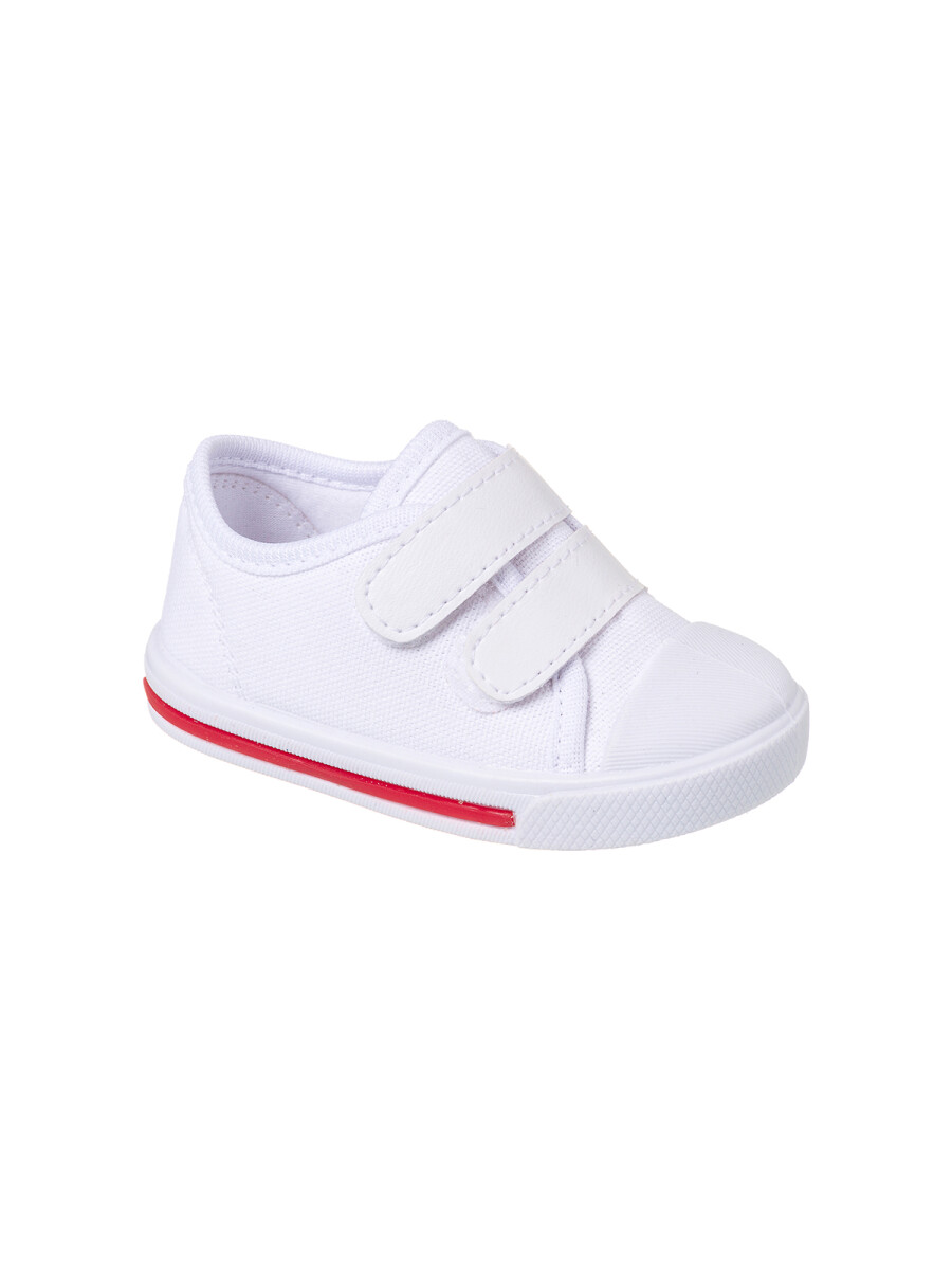 Tenis Con Dos Velcros - Blanco 