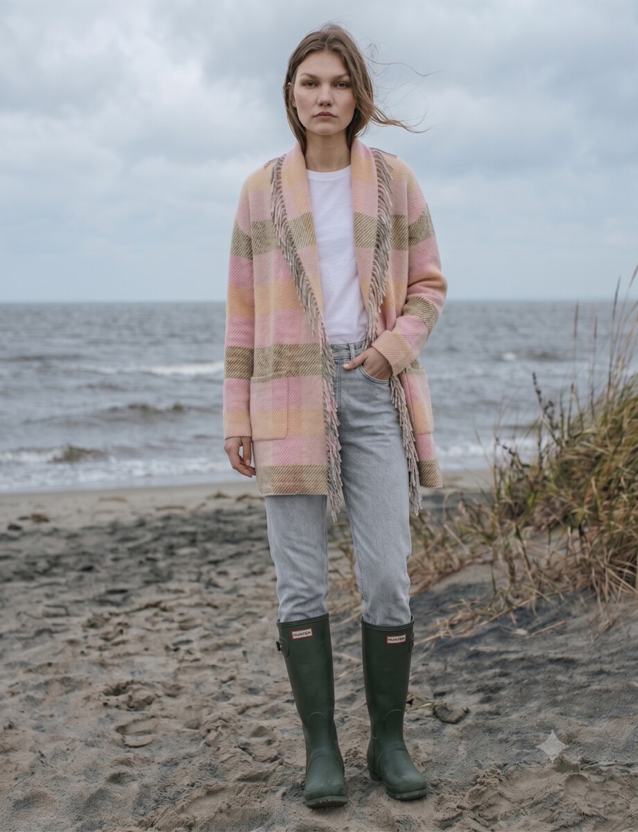 Cardigan Flecos - Multi/rosa 