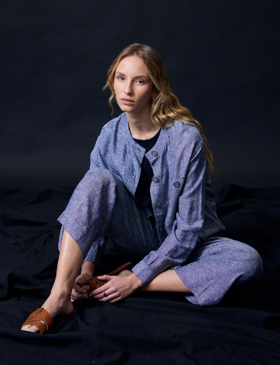 Chaqueta Lino - Azul 