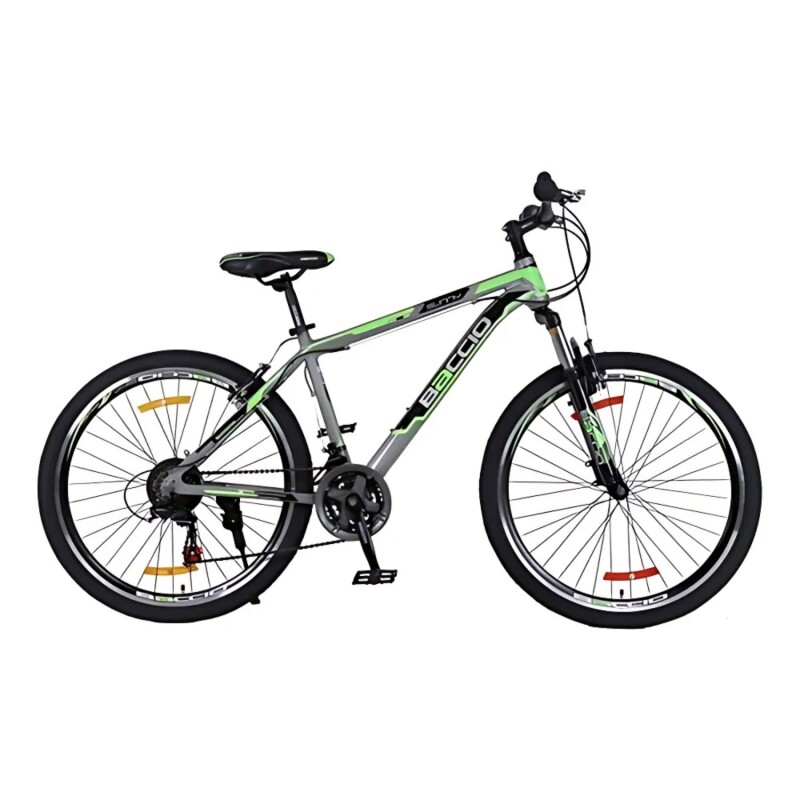Bicicleta Baccio Sunny Montaña rodado 27.5 con 21 cambios y suspensión Gris/Verde