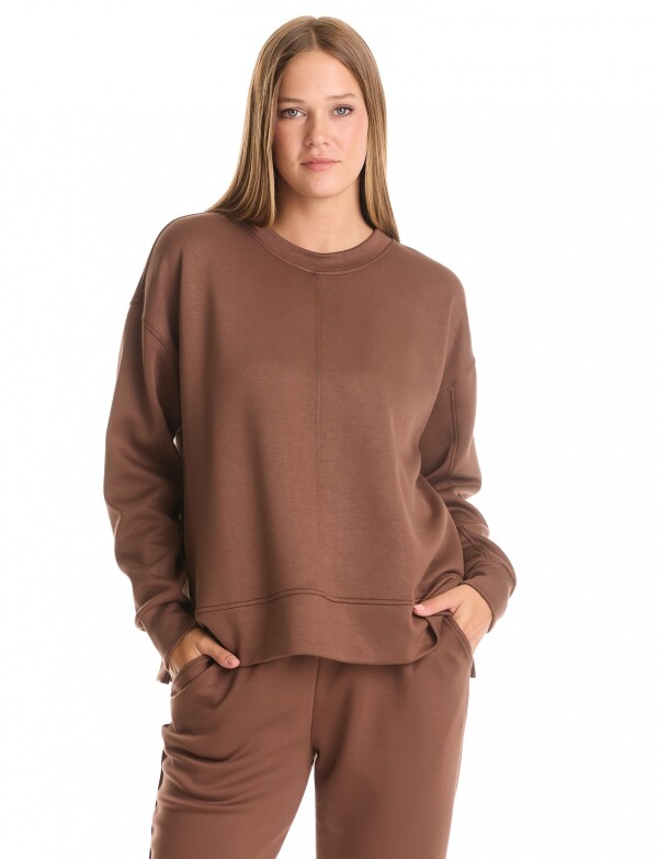 Buzo Pespuntes MARRON