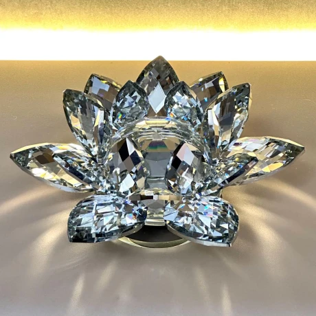 Flor De Loto Giratoria Decorativa Cristal Ø 20cm x Alto 9cm Flor De Loto Giratoria Decorativa Cristal Ø 20cm x Alto 9cm