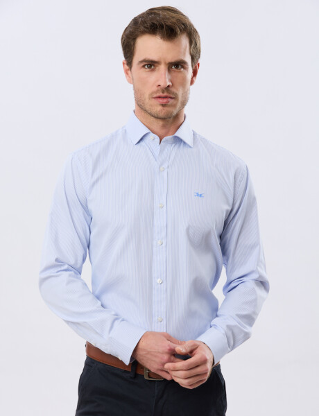 CAMISA RAYADA DE VESTIR Azul