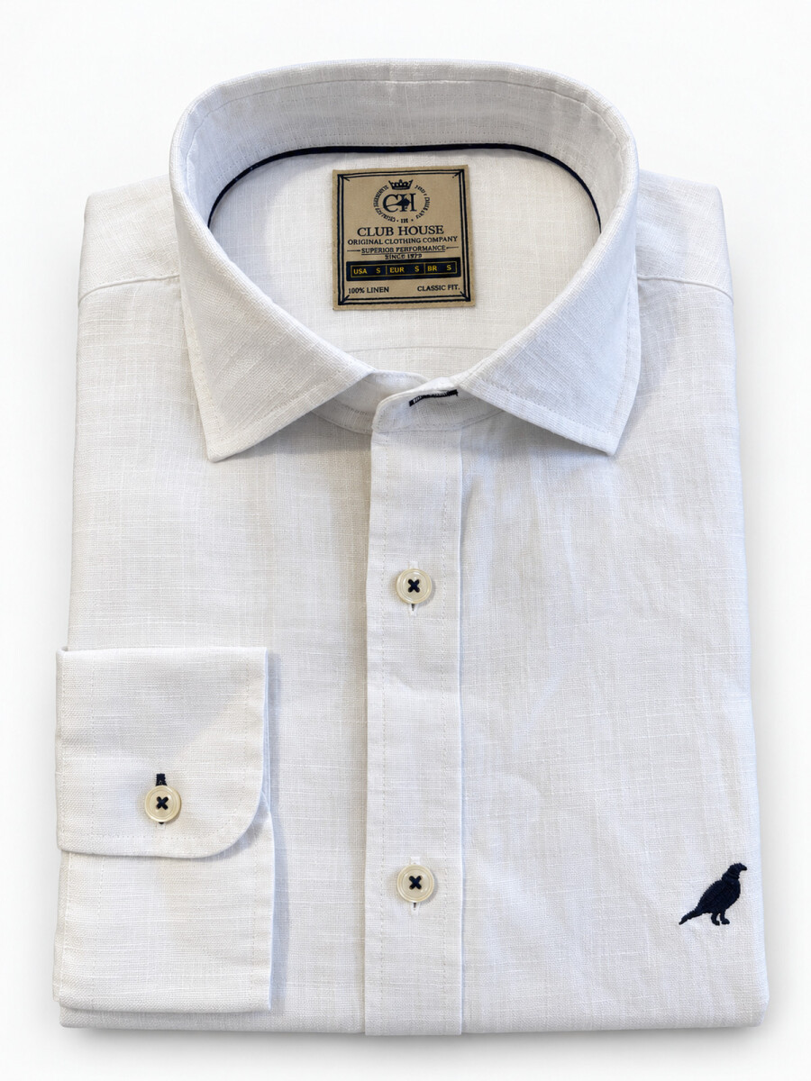 Camisa lino Short Collar - Blanco 