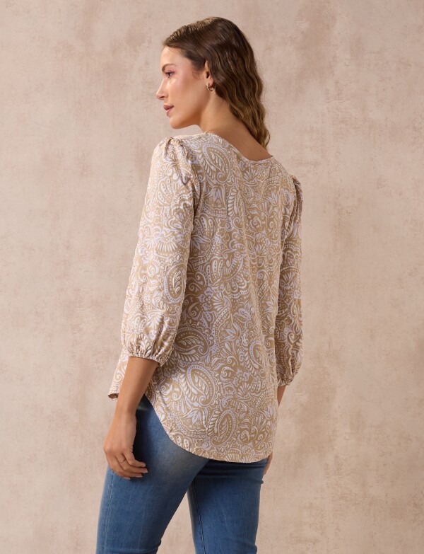 Blusa Calada Print BEIGE/MULTI