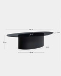 Mesa de centro Olir de vidrio templado y acero negro 140 x 80 cm