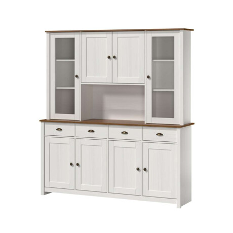 Cristalero 8 Puertas 4 Cajones Li­nea Colonial Blanco/Freijo