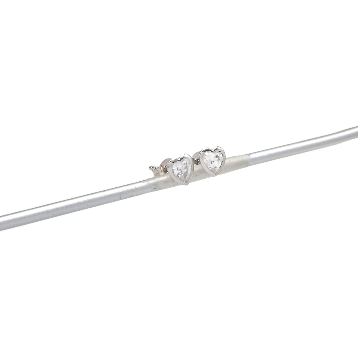 Caravanas Corazón-Plata 925-Piedra Zirconia-CA3033 - conpiedra 