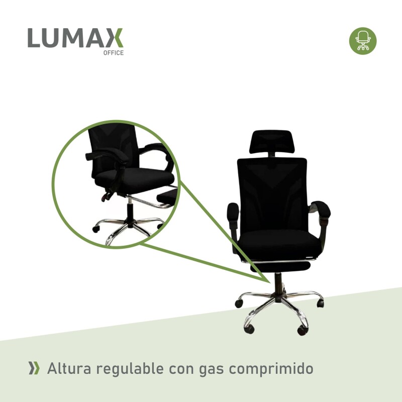 Silla Ejecutiva Ergonómica Lumax Modelo Clyde con Apoyapies Negro