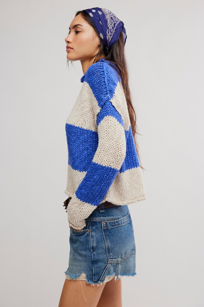 SWEATER OPAL RAYAS Azul
