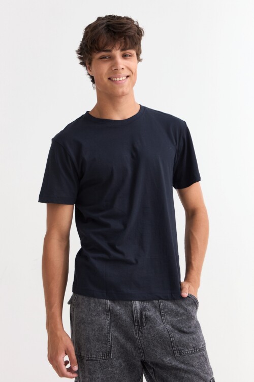 Remera básica manga corta AZUL MARINO
