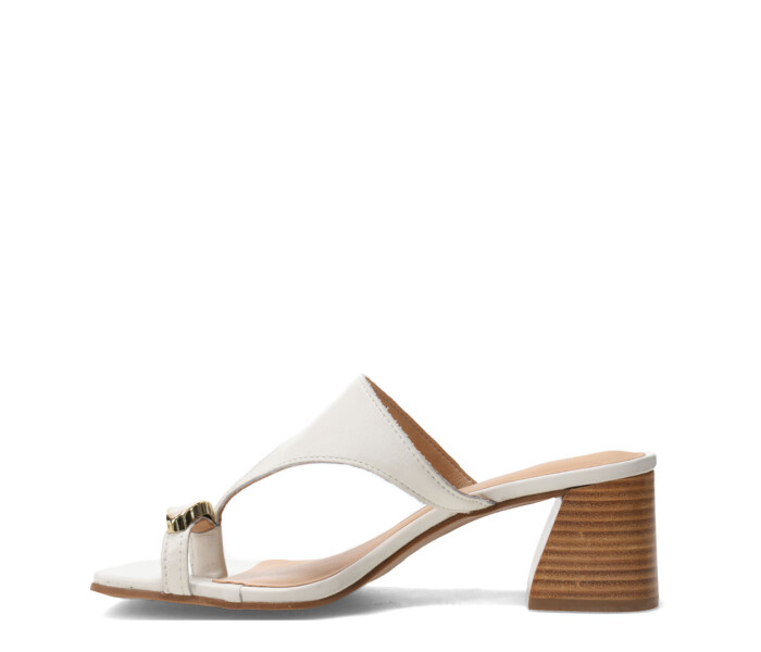 Sandalias de Mujer Bottero Taco Y Aplique Marfil