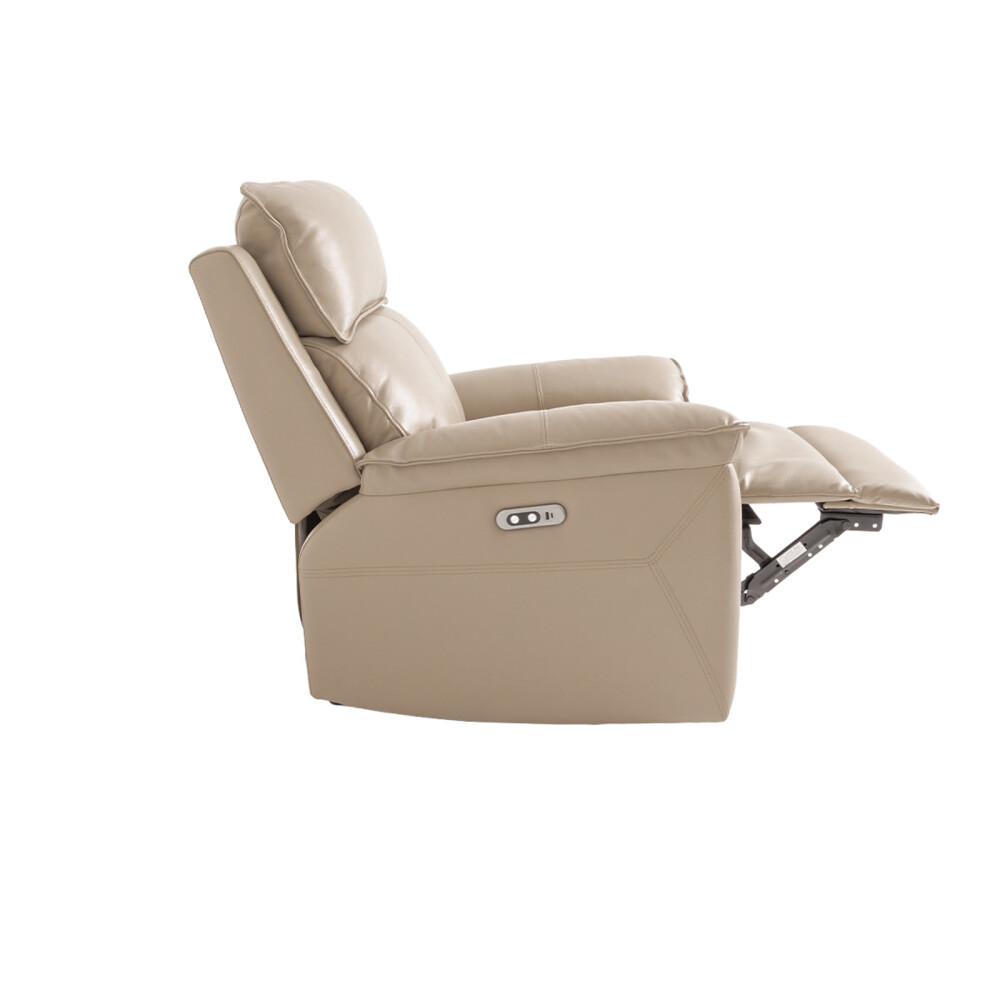 RECLINER ELÉCTRICO 1 CUERPO CUERO-Y-SIMIL-CUERO MARRON JOSHUA TAUPE