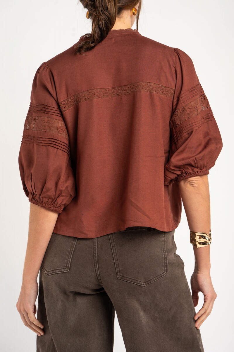 Blusa Encaje Marron