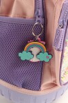 Mochila escolar amplia con ruedas unicornio 3D Rosa