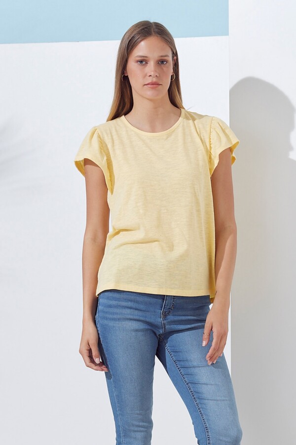 Remera Manga Volados AMARILLO