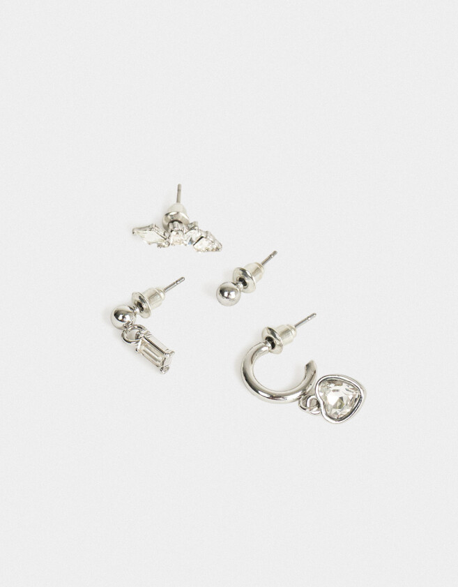Aros Sets Con strass Set De Aros Con Strass - Plateado