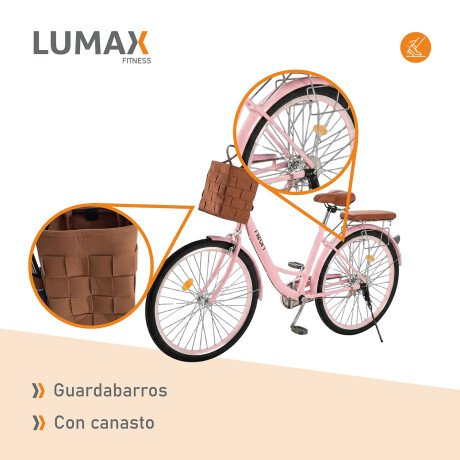 Bicicleta Urbana Rodado 26 con Canasto Vintage Rosa